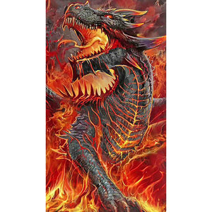 Flaming Dragon 40*70CM(Canvas) Full Round Drill Diamond Painting