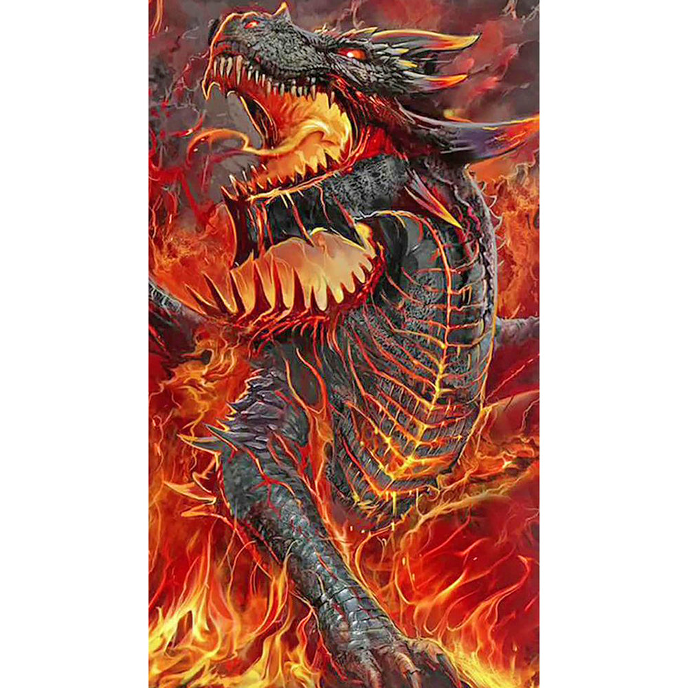 Flaming Dragon 40*70CM(Canvas) Full Round Drill Diamond Painting