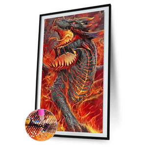 Flaming Dragon 40*70CM(Canvas) Full Round Drill Diamond Painting