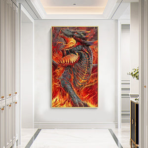 Flaming Dragon 40*70CM(Canvas) Full Round Drill Diamond Painting