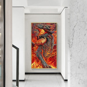 Flaming Dragon 40*70CM(Canvas) Full Round Drill Diamond Painting