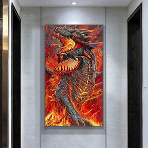 Flaming Dragon 40*70CM(Canvas) Full Round Drill Diamond Painting