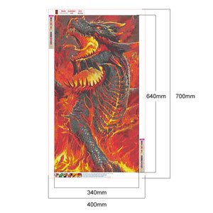 Flaming Dragon 40*70CM(Canvas) Full Round Drill Diamond Painting