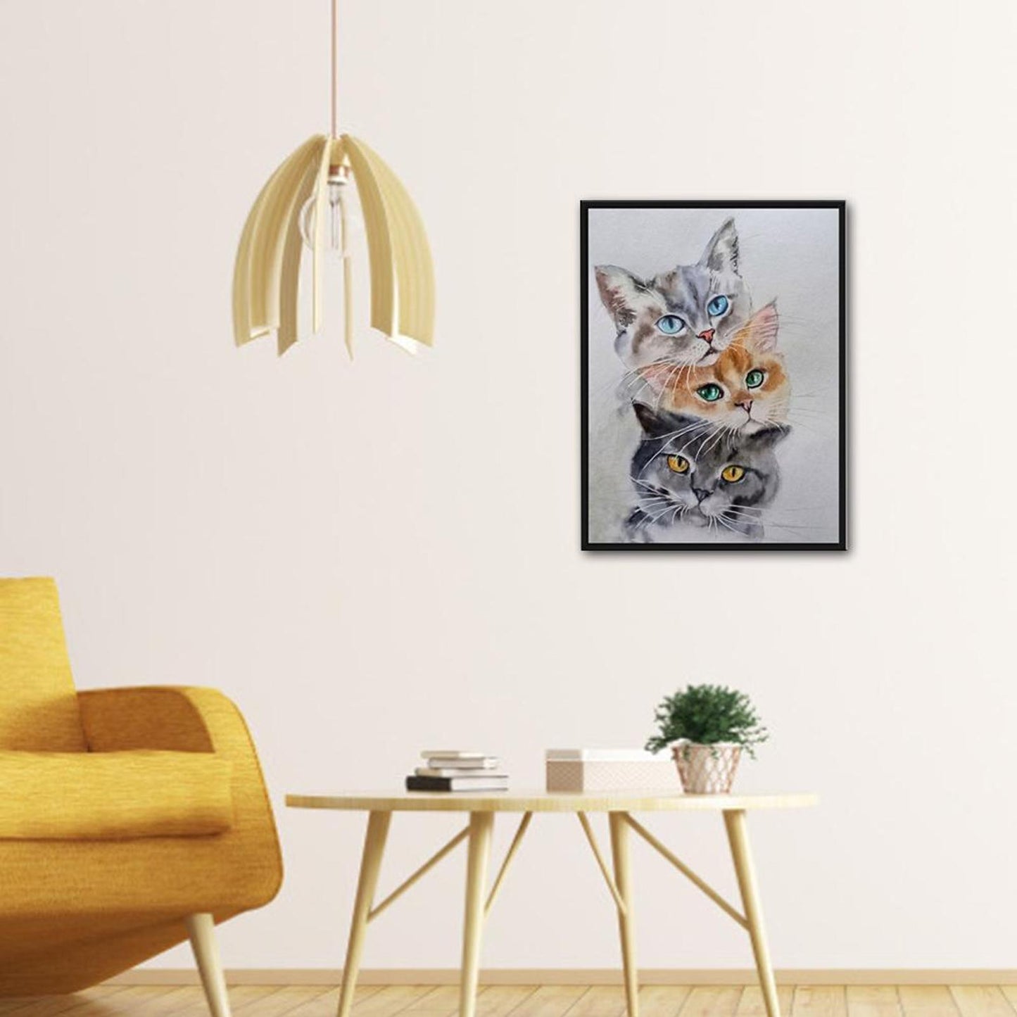 Three Cats - Partial 11CT Stamped Cross Stitch 30x40CM - Band Backstitch
