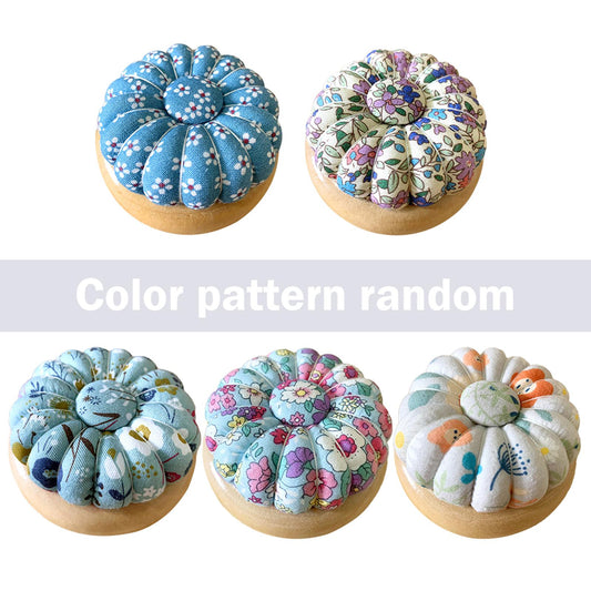 Pumpkin Shaped Magnetic Needle Pin Cushion Holder DIY Craft Random Pattern