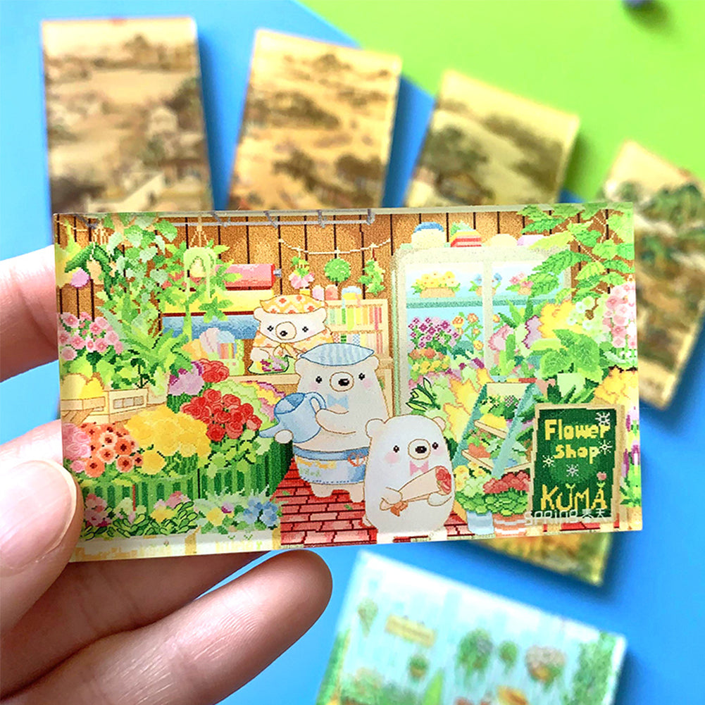 Flower Shop Refrigerator Magnet Acrylic Magnetic Sticker Sew Needle Suction