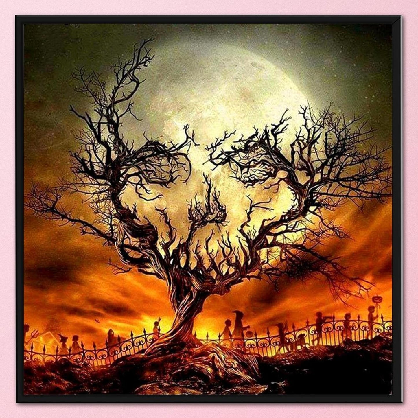 Halloween Skull - Full 11CT Stamped Cross Stitch 40x40CM - Diy