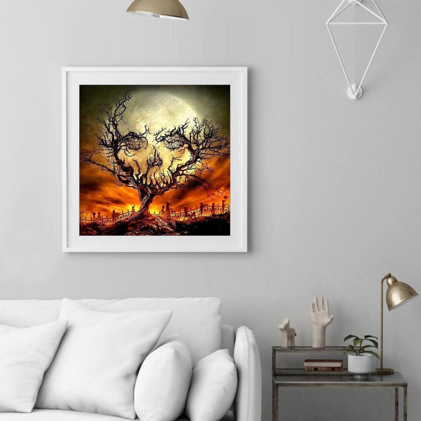 Halloween Skull - Full 11CT Stamped Cross Stitch 40x40CM - Diy