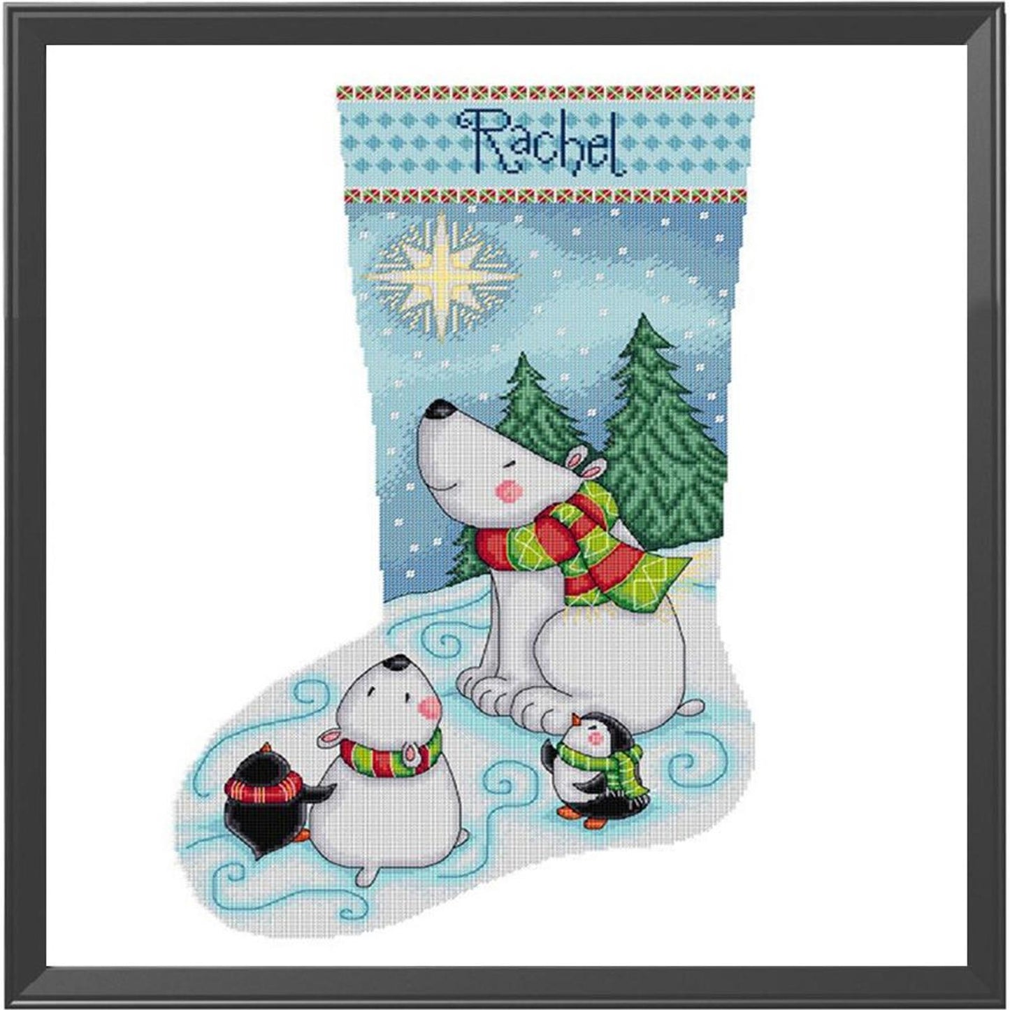 Christmas Stocking - Partial 11CT Stamped Cross Stitch 40x40CM - Band Backstitch
