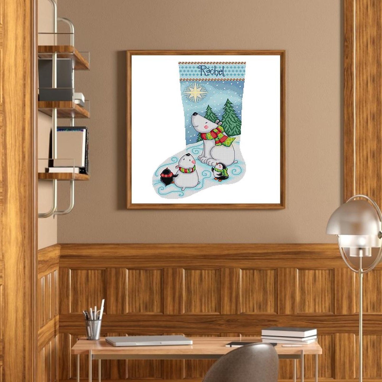 Christmas Stocking - Partial 11CT Stamped Cross Stitch 40x40CM - Band Backstitch