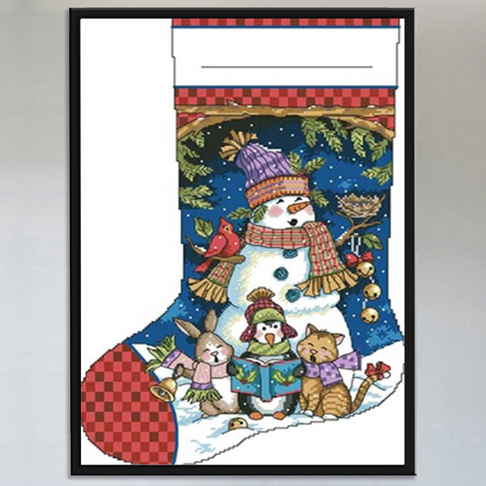 Christmas Stocking - Partial 11CT Stamped Cross Stitch 40x50CM - Diy