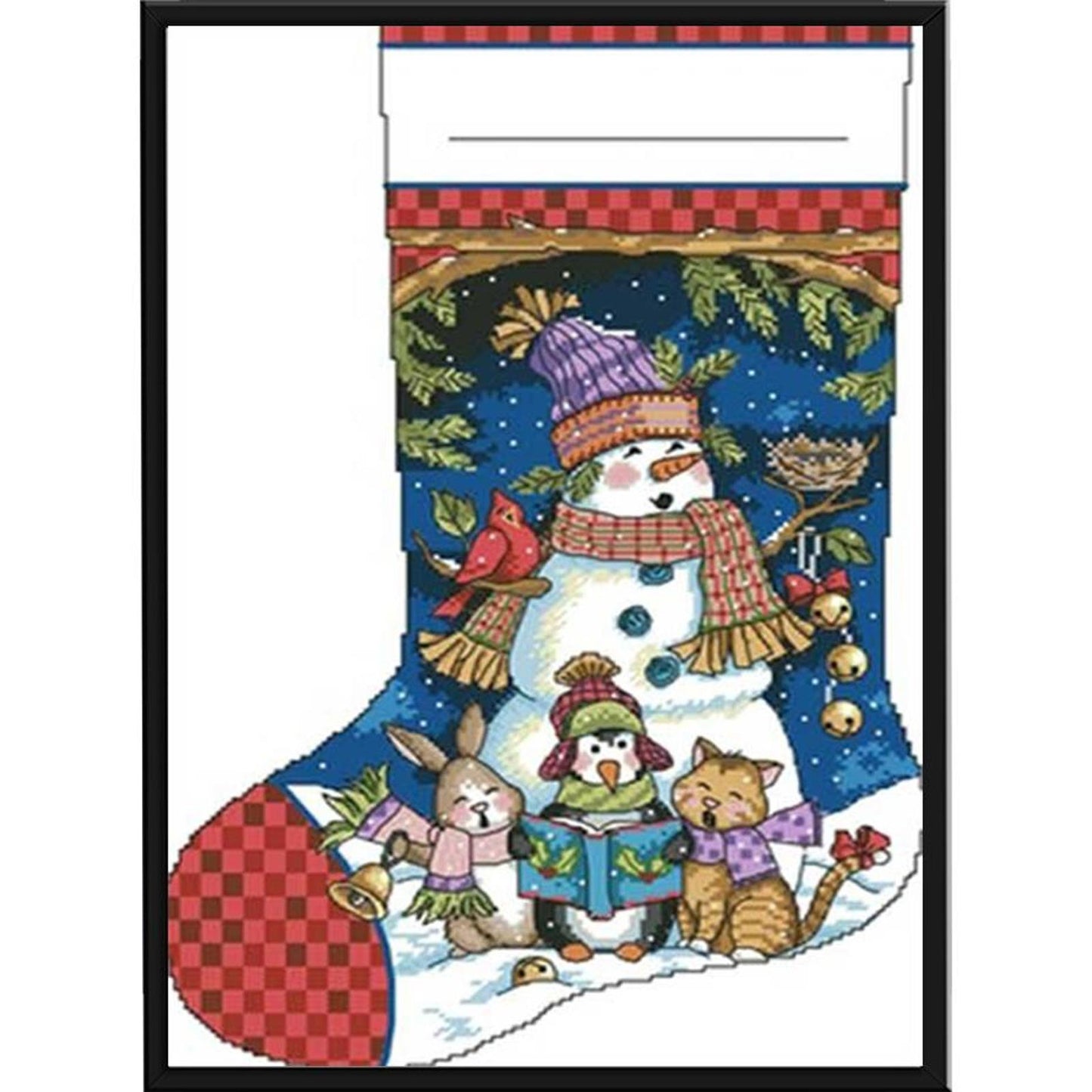 Christmas Stocking - Partial 11CT Stamped Cross Stitch 40x50CM - Diy
