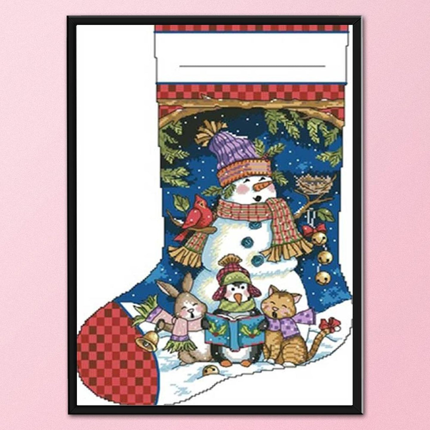 Christmas Stocking - Partial 11CT Stamped Cross Stitch 40x50CM - Diy