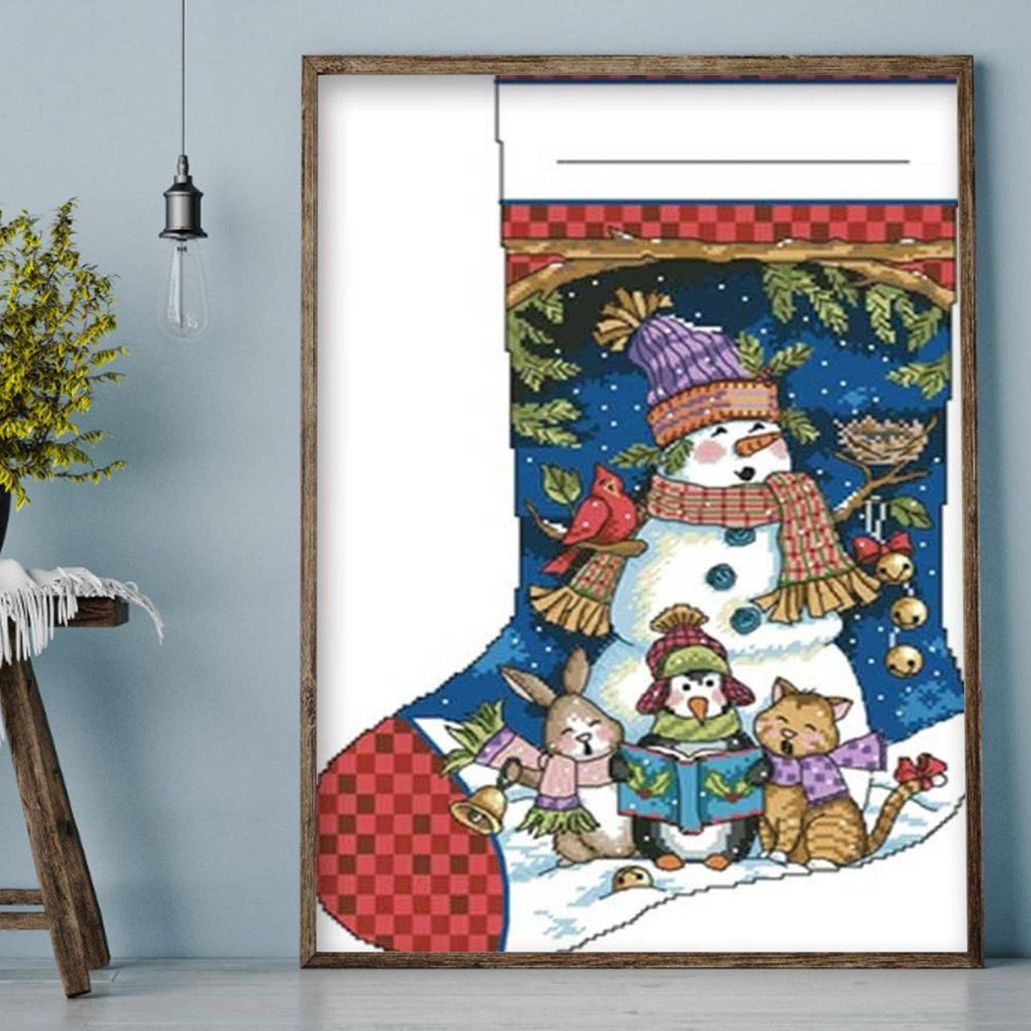 Christmas Stocking - Partial 11CT Stamped Cross Stitch 40x50CM - Diy