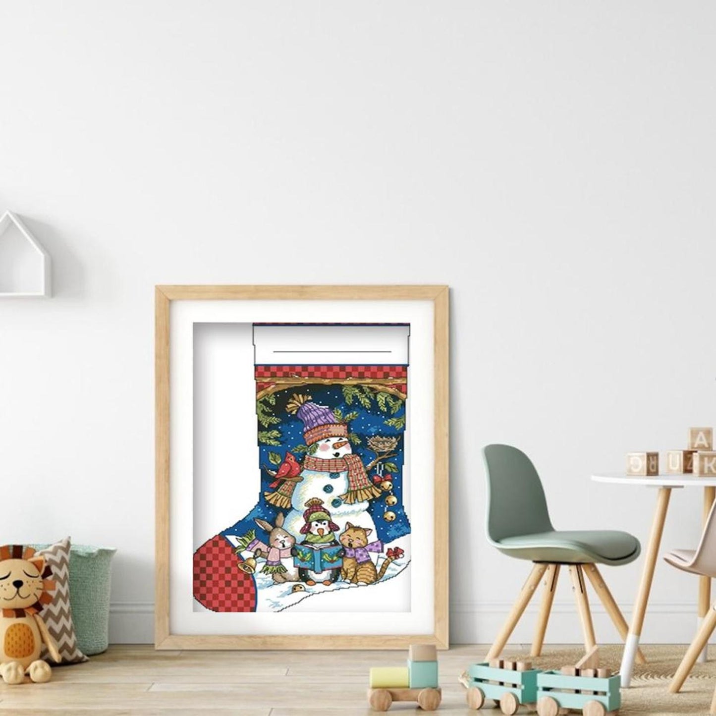 Christmas Stocking - Partial 11CT Stamped Cross Stitch 40x50CM - Diy