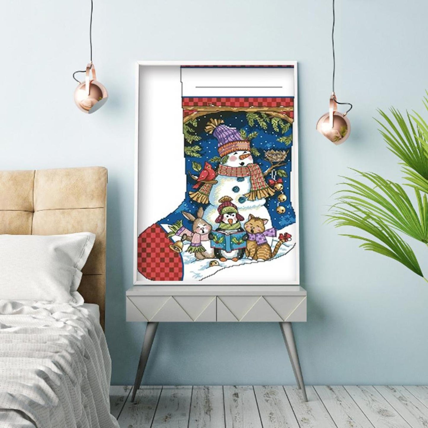 Christmas Stocking - Partial 11CT Stamped Cross Stitch 40x50CM - Diy
