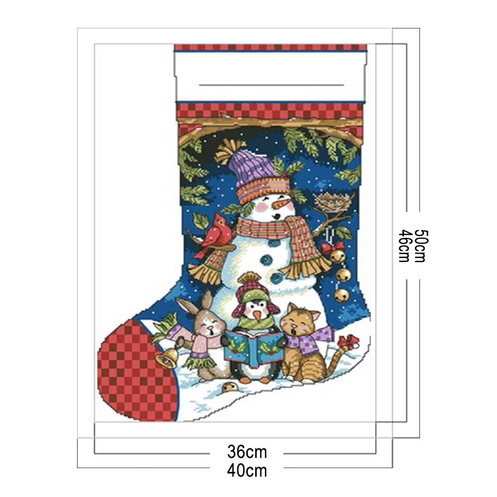 Christmas Stocking - Partial 11CT Stamped Cross Stitch 40x50CM - Diy