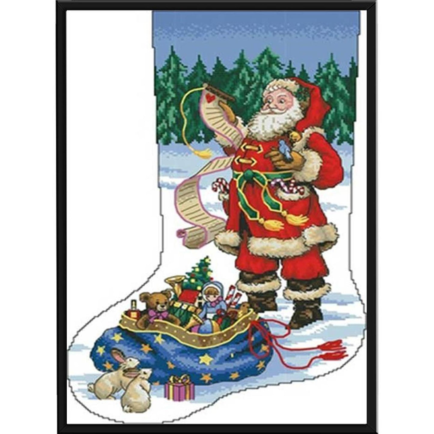 Christmas Stocking - Partial 11CT Stamped Cross Stitch 40x50CM - Diy
