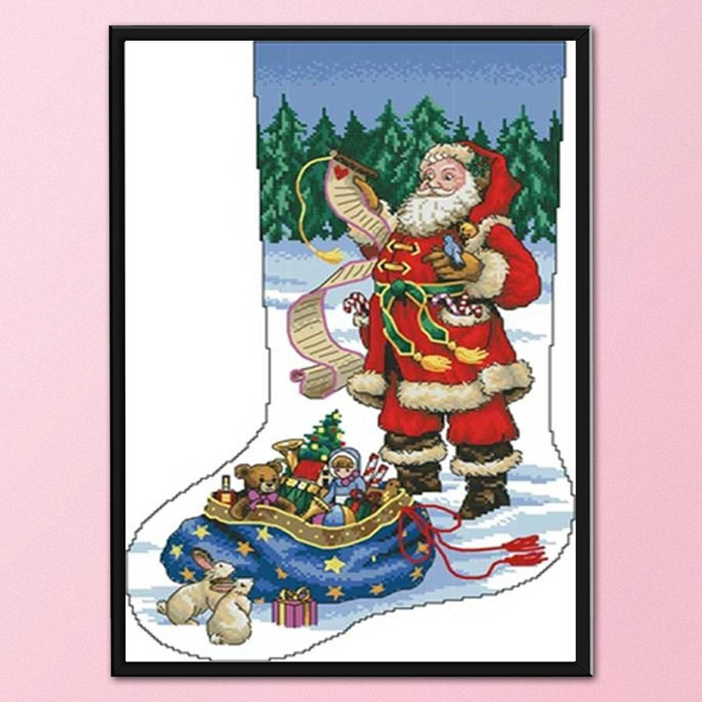 Christmas Stocking - Partial 11CT Stamped Cross Stitch 40x50CM - Diy