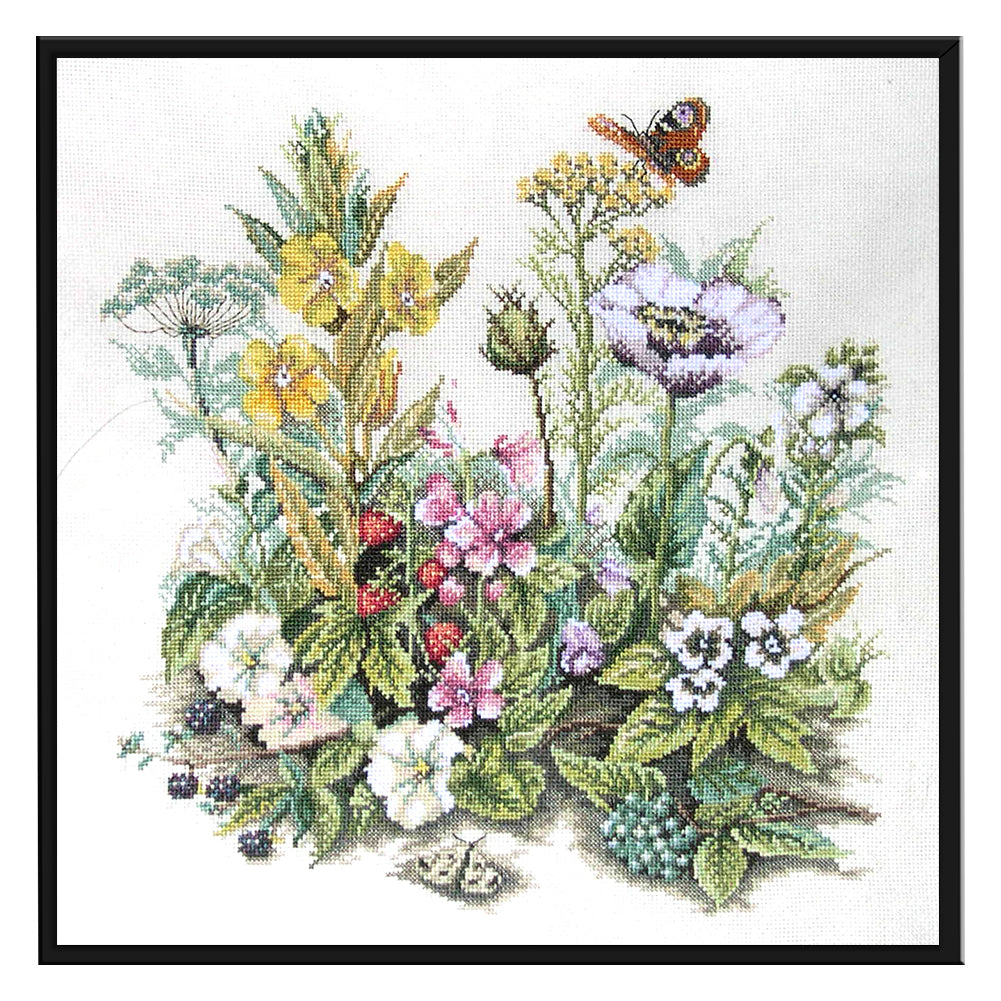 Flower Cluster - Partial 11CT Stamped Cross Stitch 40x40CM - Yishu