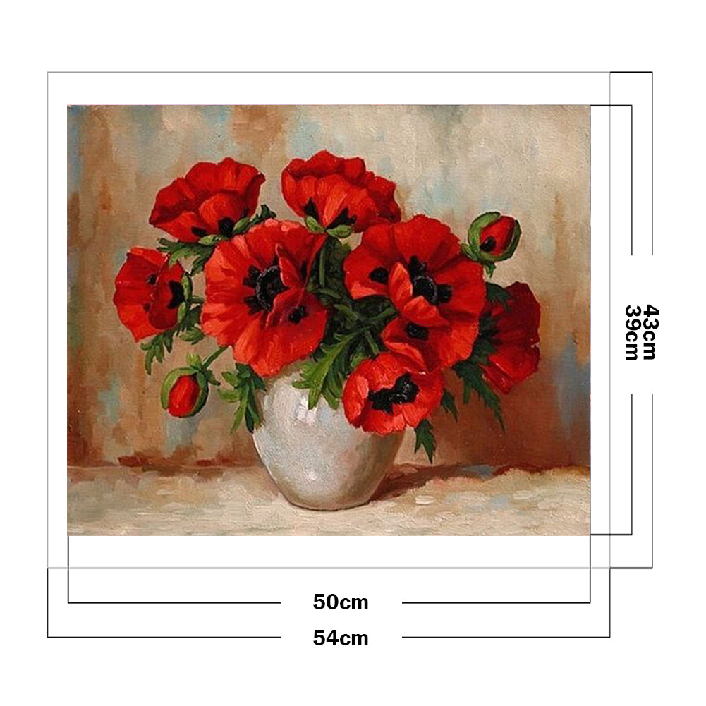 Poppy - Full 11CT Stamped Cross Stitch 43x50CM - Diy