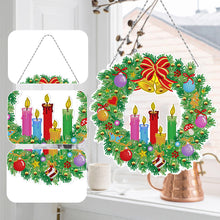 Load image into Gallery viewer, 2D Flat Diamond Art Hanging Sign Christmas Wreath Home Window Door Decor Gift
