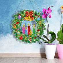 Load image into Gallery viewer, 2D Flat Diamond Art Hanging Sign Christmas Wreath Home Window Door Decor Gift
