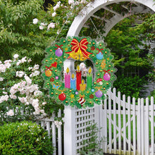Load image into Gallery viewer, 2D Flat Diamond Art Hanging Sign Christmas Wreath Home Window Door Decor Gift
