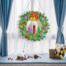 Load image into Gallery viewer, 2D Flat Diamond Art Hanging Sign Christmas Wreath Home Window Door Decor Gift
