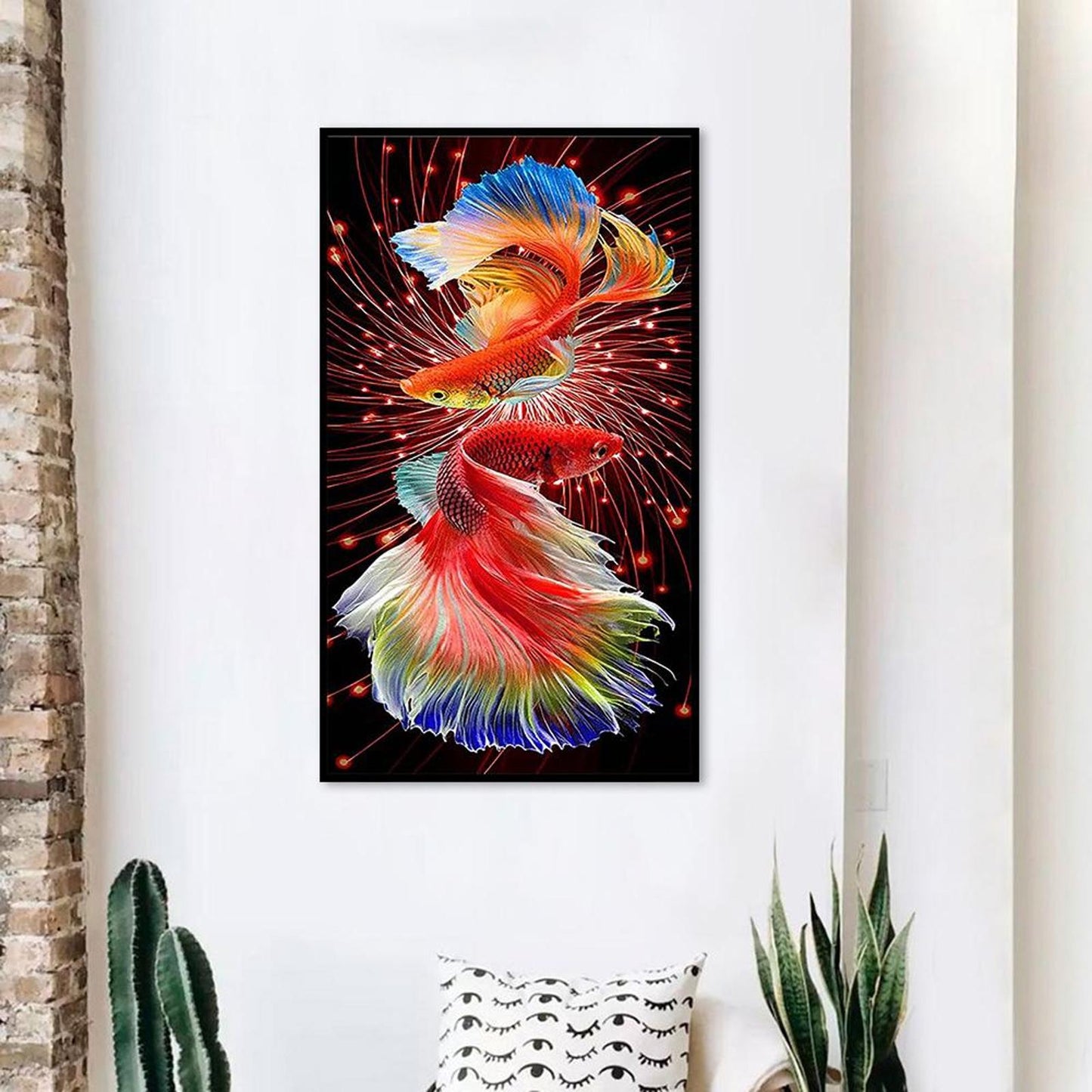 A Pair Of Koi - Full 11CT Stamped Cross Stitch 40x70CM - Huacan