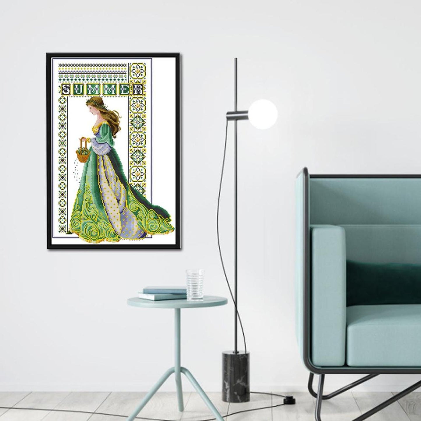 Summer Angel - Partial 14CT Stamped Cross Stitch 36x52CM - Joy Sunday Backstitch