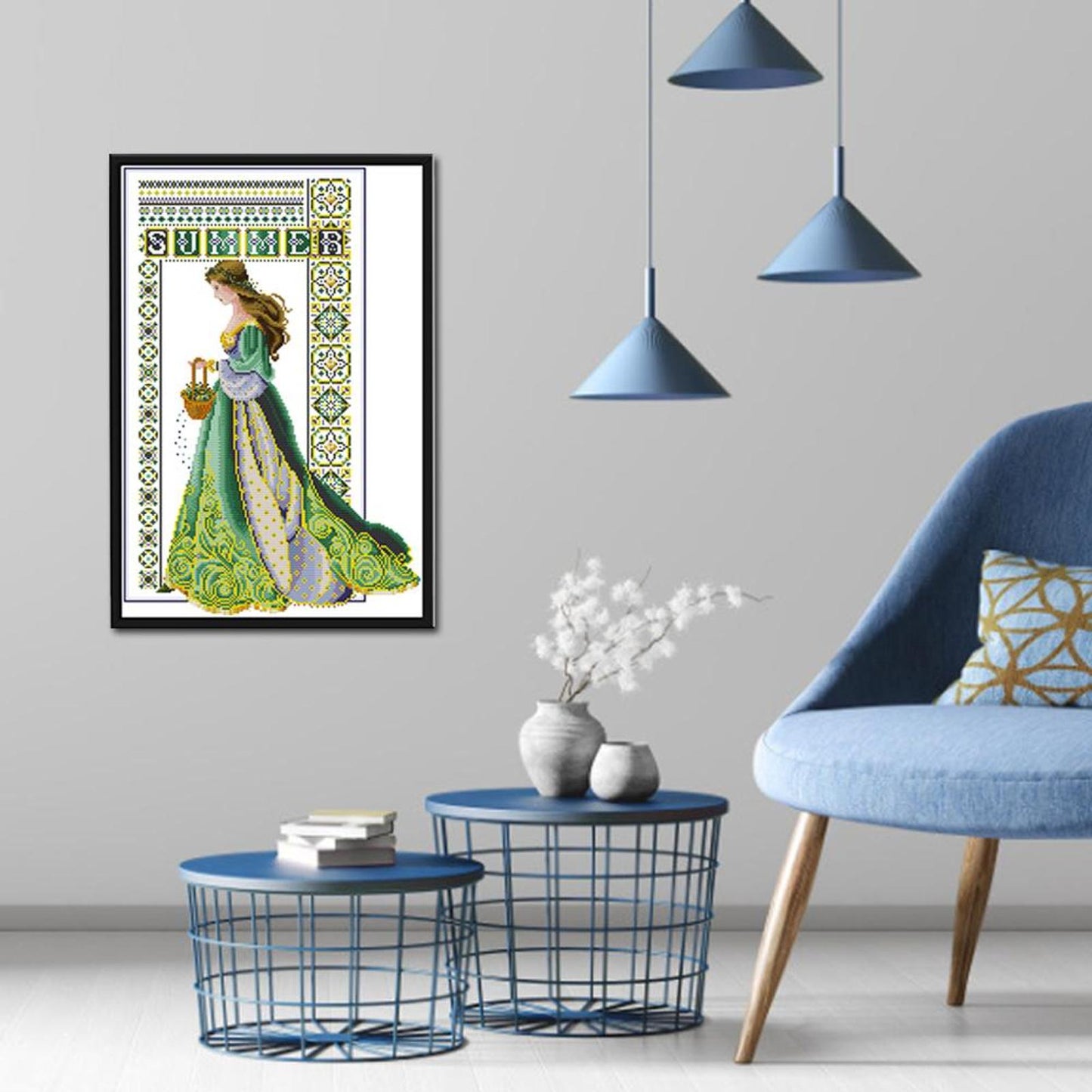 Summer Angel - Partial 14CT Stamped Cross Stitch 36x52CM - Joy Sunday Backstitch