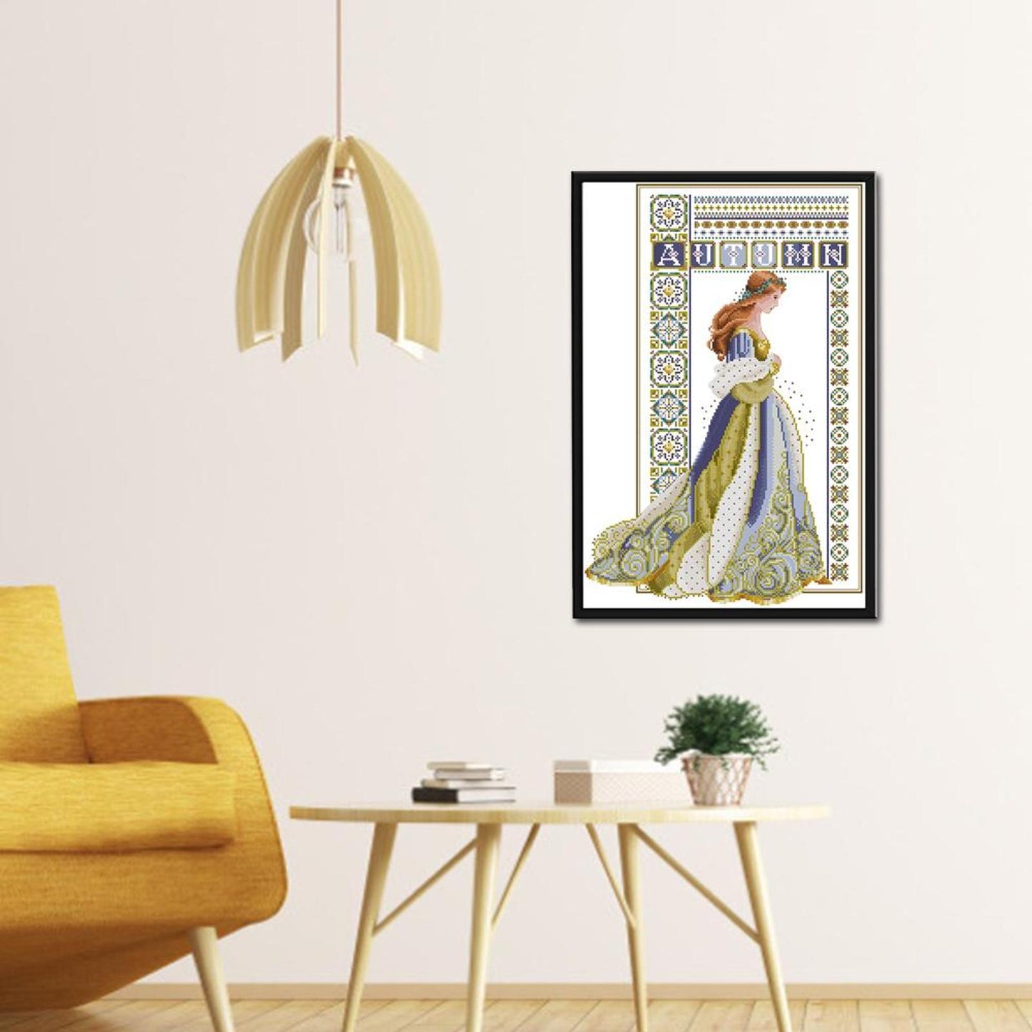 Autumn Angel - Partial 14CT Stamped Cross Stitch 36x52CM - Joy Sunday Backstitch