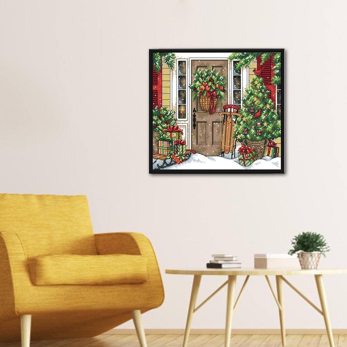 Welcoming Christmas - Partial 14CT Stamped Cross Stitch 33x28CM - Joy Sunday Backstitch