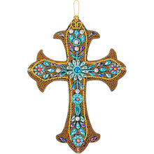 Load image into Gallery viewer, DIY Diamond Painting Cross Pendant Acrylic Hanging Wall Home Decor
