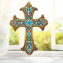 Load image into Gallery viewer, DIY Diamond Painting Cross Pendant Acrylic Hanging Wall Home Decor
