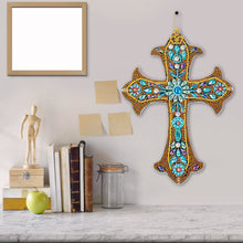 Load image into Gallery viewer, DIY Diamond Painting Cross Pendant Acrylic Hanging Wall Home Decor
