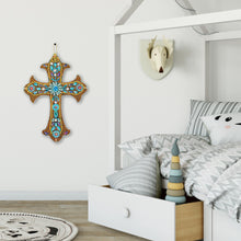 Load image into Gallery viewer, DIY Diamond Painting Cross Pendant Acrylic Hanging Wall Home Decor
