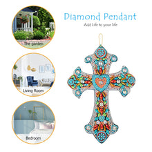 Load image into Gallery viewer, DIY Diamond Painting Cross Pendant Acrylic Hanging Wall Home Decor
