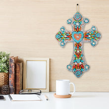 Load image into Gallery viewer, DIY Diamond Painting Cross Pendant Acrylic Hanging Wall Home Decor
