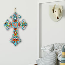 Load image into Gallery viewer, DIY Diamond Painting Cross Pendant Acrylic Hanging Wall Home Decor
