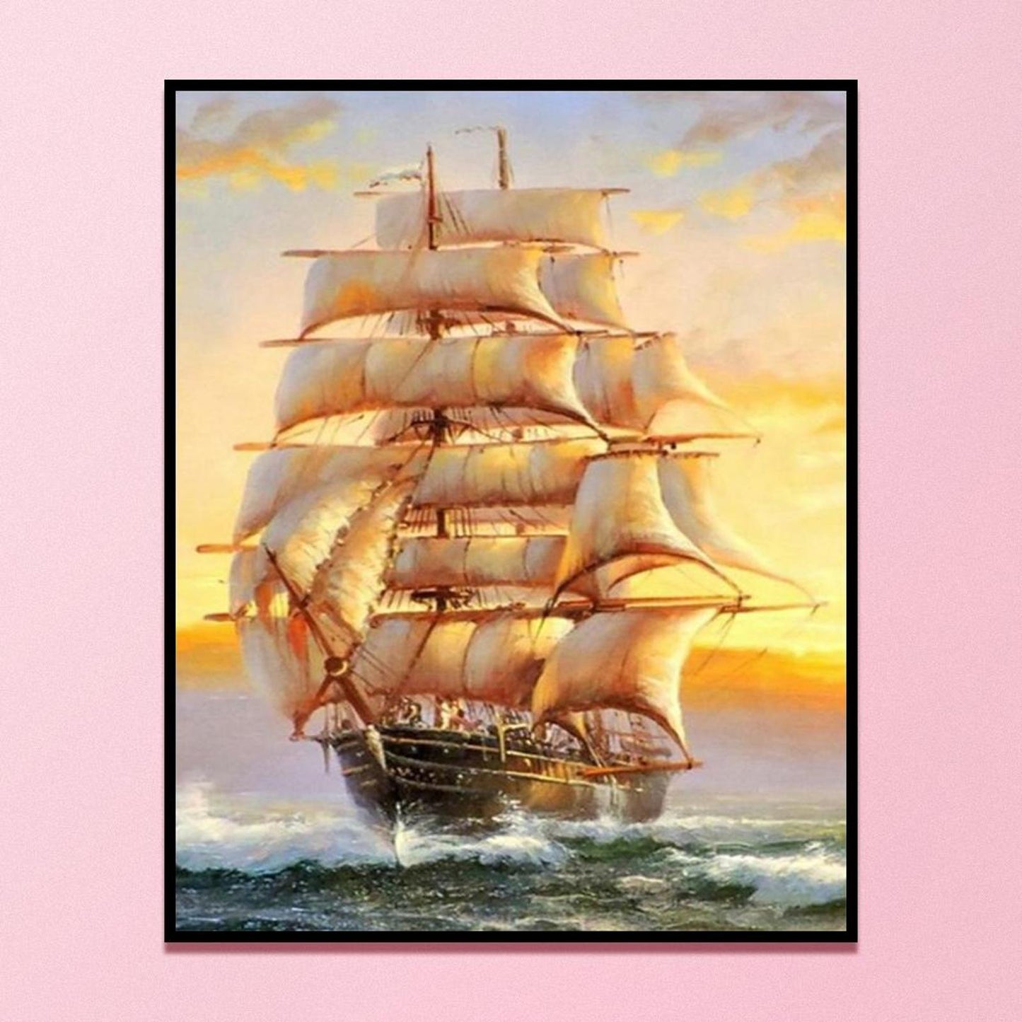 Sailboat - Full 11CT Stamped Cross Stitch 40x50CM - Diy