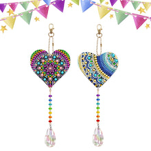 Load image into Gallery viewer, 2Pcs DIY Special Shape Crystal Heart Diamond Painting Kit Pendant Craft
