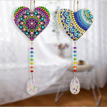 Load image into Gallery viewer, 2Pcs DIY Special Shape Crystal Heart Diamond Painting Kit Pendant Craft
