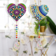 Load image into Gallery viewer, 2Pcs DIY Special Shape Crystal Heart Diamond Painting Kit Pendant Craft
