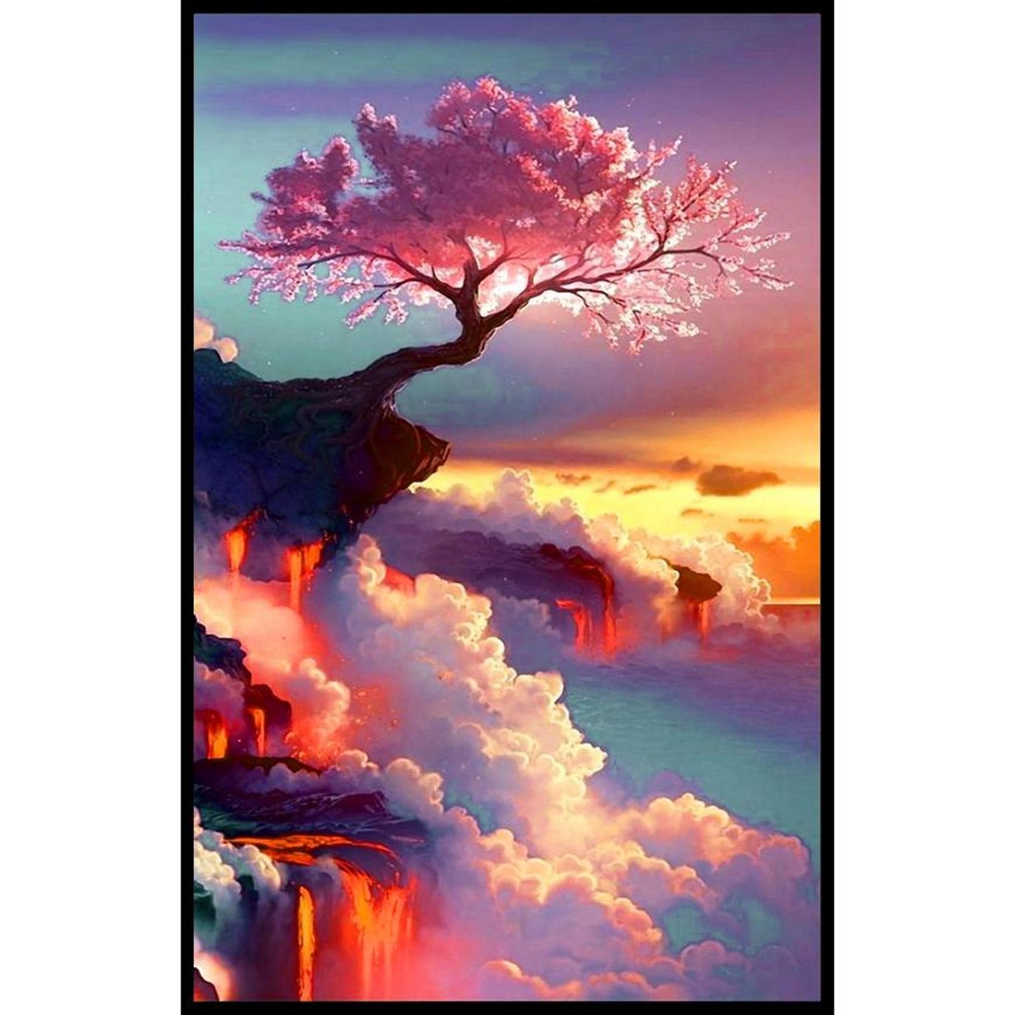 Beautiful Cherry Blossom Tree - Full 11CT Stamped Cross Stitch 40x63CM - Diy
