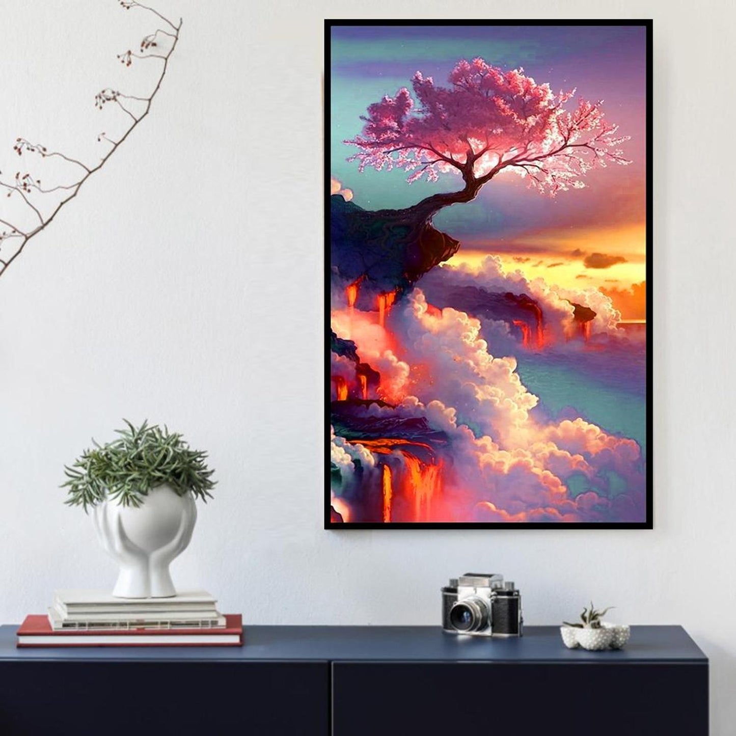 Beautiful Cherry Blossom Tree - Full 11CT Stamped Cross Stitch 40x63CM - Diy
