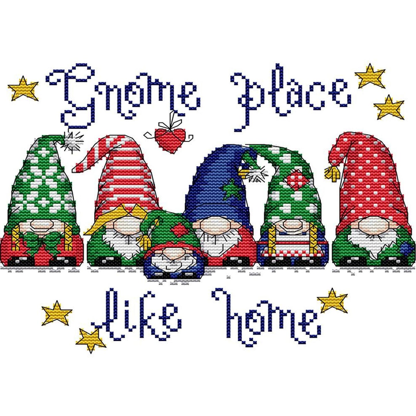 Colorful Christmas Hats - Partial 14CT Stamped Cross Stitch 28x22CM - Joy Sunday Backstitch