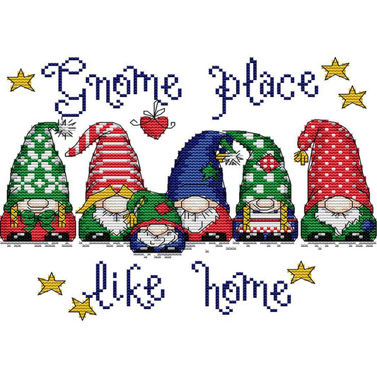 Colorful Christmas Hats - Partial 14CT Stamped Cross Stitch 28x22CM - Joy Sunday Backstitch