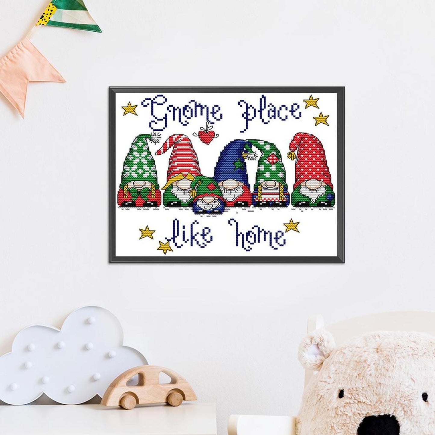 Colorful Christmas Hats - Partial 14CT Stamped Cross Stitch 28x22CM - Joy Sunday Backstitch